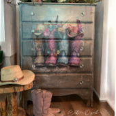 Papier Mousseline Découpage Bottes occidentales vives Rose Turquoise