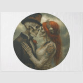 Papier Mousseline Decoupage Bride Groom Skeleton 21-inch round  (Recto)