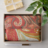 Papier Mousseline Découpage Brocade rouge orange jaune (Cadeau)