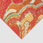 Papier Mousseline Découpage Brocade rouge orange jaune (Détail)