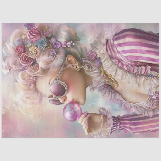 Papier Mousseline Decoupage Bubble Gum Retro Chic Hot Days Summer (Recto)