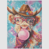 Papier Mousseline Decoupage Bubblegum Highland Cowgirl  (Recto)