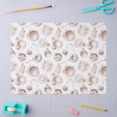 Papier Mousseline Découpage café, gâteau et cacao aquarelle (Artisanat)