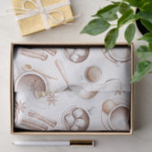 Papier Mousseline Découpage café, gâteau et cacao aquarelle (Cadeau)