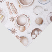 Papier Mousseline Découpage café, gâteau et cacao aquarelle (Détail)