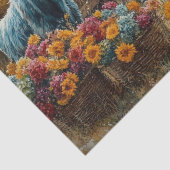 Papier Mousseline Découpage Camion bleu Vintage Vache Highland (Détail)