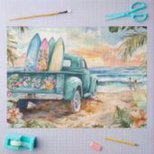 Papier Mousseline Découpage Camion Whimsical Surfboard Plage Paramèt (Artisanat)