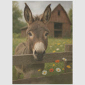 Papier Mousseline Découpage Campagne Donkey Red Grange (Recto)