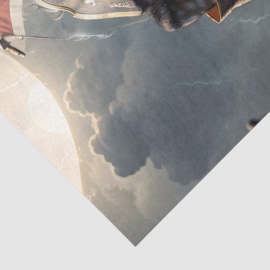 Papier Mousseline Découpage - Capitaine pirate brave Chat - (Détail)