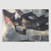 Papier Mousseline Découpage - Capitaine pirate brave Chat - (Recto)