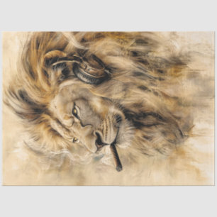 Papier Mousseline Découpage Captivant la face des lions rapprochés