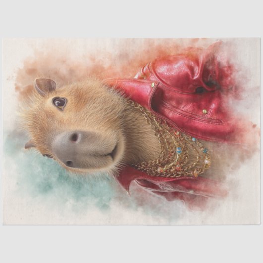 Papier Mousseline Découpage Capybara Urban Jungle Chic (Recto)
