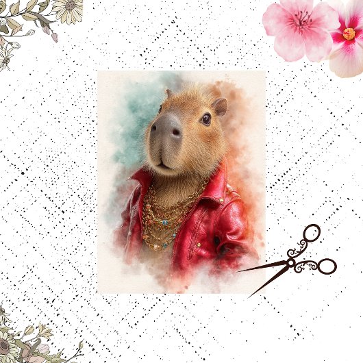 Papier Mousseline Découpage Capybara Urban Jungle Chic