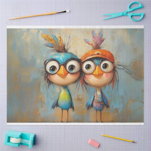 Papier Mousseline Découpage Caractère Whimsical Wackadoodle Brothers (Artisanat)