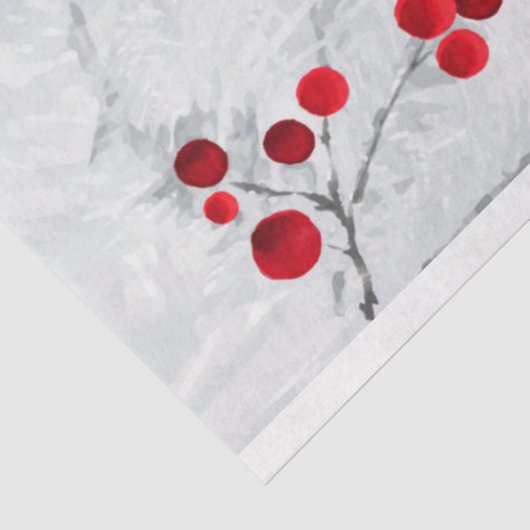 Papier Mousseline Découpage cardinal d'hiver aquarelle (Détail)