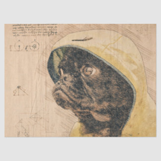 Papier Mousseline Découpage carlin chien