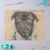 Papier Mousseline Découpage carlin chien (Artisanat)