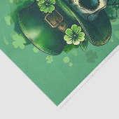 Papier Mousseline Découpage Casquette Irlandais de fleurs vertes du  (Détail)