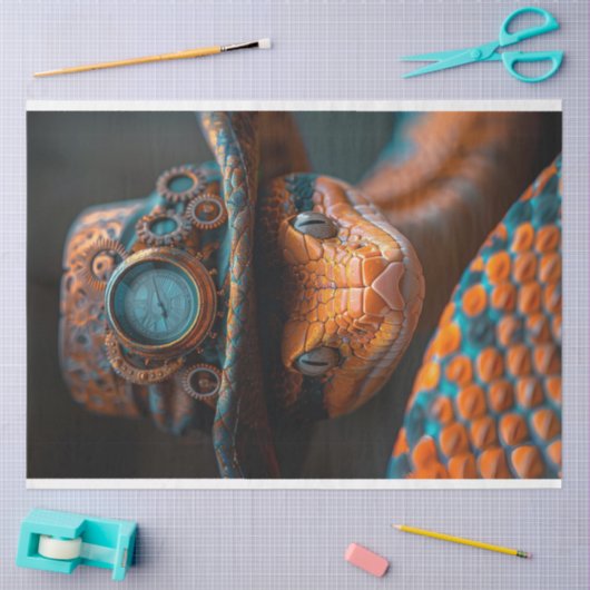 Papier Mousseline Découpage Casquette Serpent Serpent Steampunk (Artisanat)