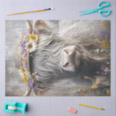 Papier Mousseline Découpage Casquette Whimsical Highland Vache Flowe (Artisanat)