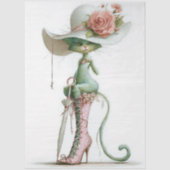 Papier Mousseline Decoupage Catwalk Green Cat Parasol Polka Dot Boot (Recto)