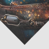 Papier Mousseline Découpage Céleste Bronze Patina Horse Steampunk (Détail)