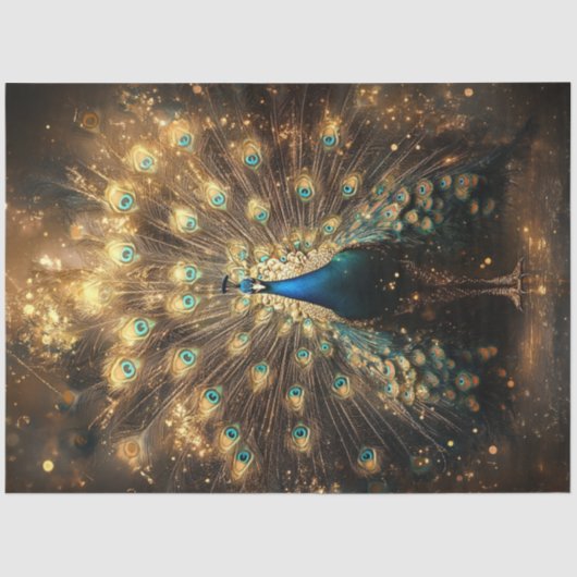 Papier Mousseline Decoupage Celestial Peacock Regal Elegance (Recto)