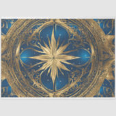 Papier Mousseline Découpage Celtic Blue et Gold (Recto)