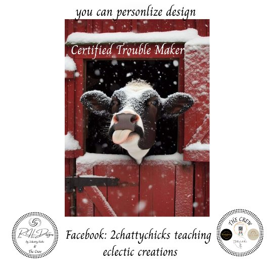 Papier Mousseline Découpage Certifié Trouble Maker Ferme de vaches d