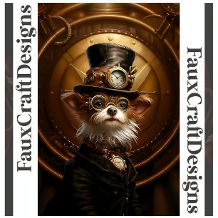 Papier Mousseline Découpage Chapeau Mignon Chien Steampunk Lunettes 