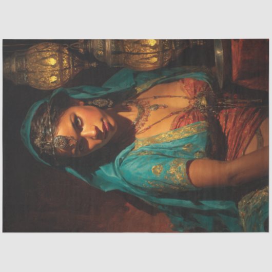 Papier Mousseline Découpage Charme mystique de la dame tzigane (Recto)