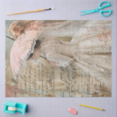 Papier Mousseline Découpage Charme Sud Fleurs Parasol rose (Artisanat)