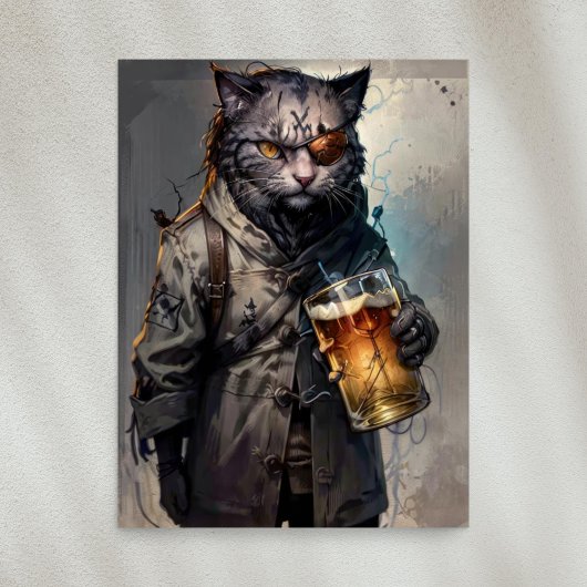 Papier Mousseline Decoupage - Chat errant urbain avec cache-œil -