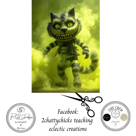 Papier Mousseline Découpage Chat rayé vert Brouillard enchanté