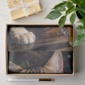 Papier Mousseline Découpage - chat vapeur avec bière - (Cadeau)