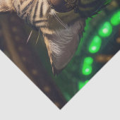 Papier Mousseline Découpage - chat vapeur avec bière - (Détail)