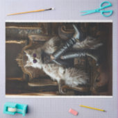 Papier Mousseline Découpage Chat vêtu luxueux (Artisanat)