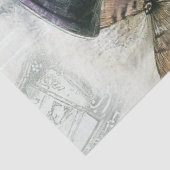 Papier Mousseline Découpage Chat Whimsical Haut Chapeau Purple (Détail)