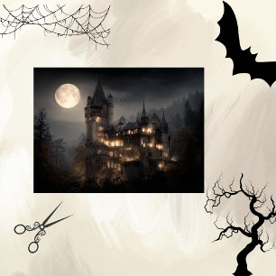 Papier Mousseline Découpage Château gothique de Lune Dracula