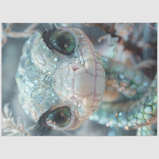 Papier Mousseline Découpage Chatoyant Lizard Snake Créature (Recto)