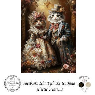 Papier Mousseline Découpage Chats anthropomorphes victoriens