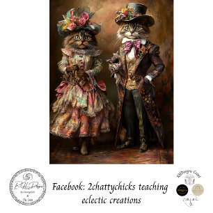 Papier Mousseline Découpage Chats vêtus de l'époque victorienne