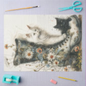 Papier Mousseline Découpage Chats Whimsical & Fleurs De Démarrage Vi (Artisanat)