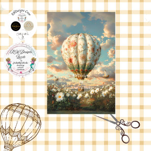 Papier Mousseline Découpage Chaud Air Balloon Floral Champ de margue