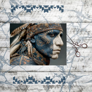Papier Mousseline Decoupage Chef Guerrier Indien Américain