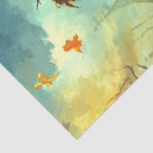 Papier Mousseline Découpage Chemin en briques jaunes hanté (Détail)