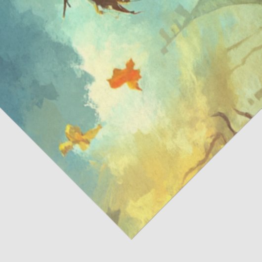 Papier Mousseline Découpage Chemin en briques jaunes hanté (Détail)