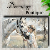 Papier Mousseline Découpage Cheval Blanc Petite Fille