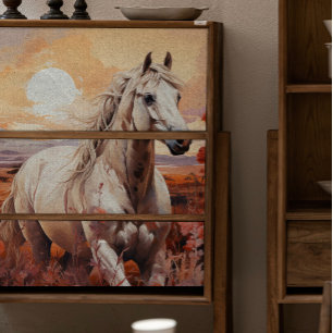 Papier Mousseline Découpage Cheval blanc unique