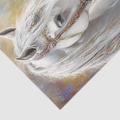 Papier Mousseline Découpage Cheval Blanc Whimsical Orned & Girl (Détail)